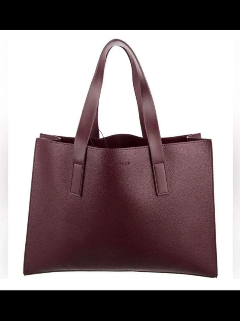 Rachel Zoe NWT Wine Arialith Bordo Vegan Faux Leather Tote Shoulder Bag - Picture 3 of 8
